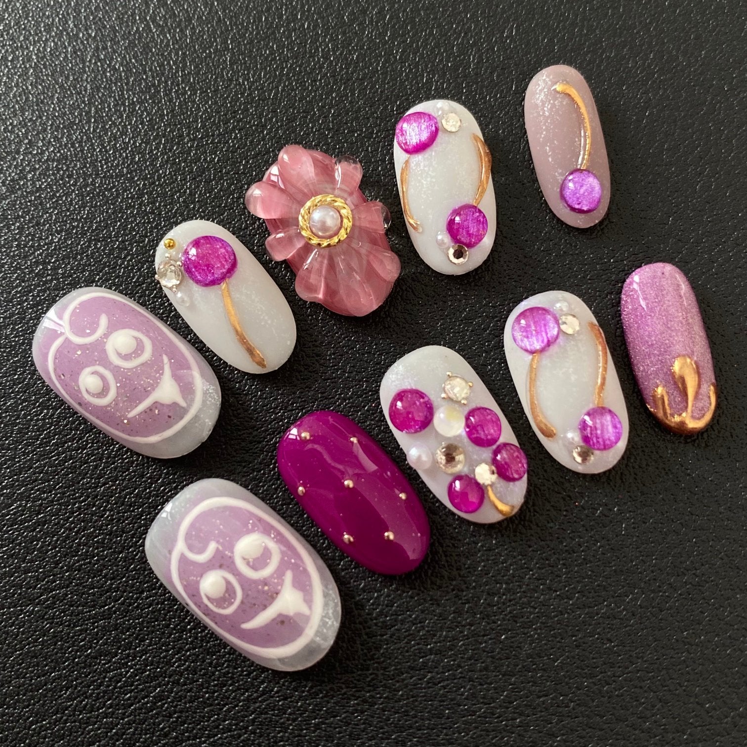 Short rose pink cute nails